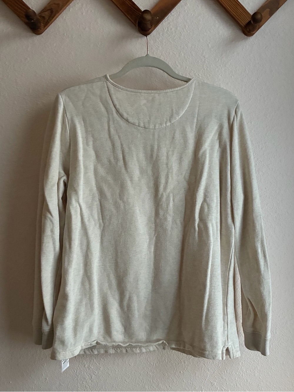 Sezane Mens Octobre Cream Crewneck Henley Sweater L - Picture 3 of 4